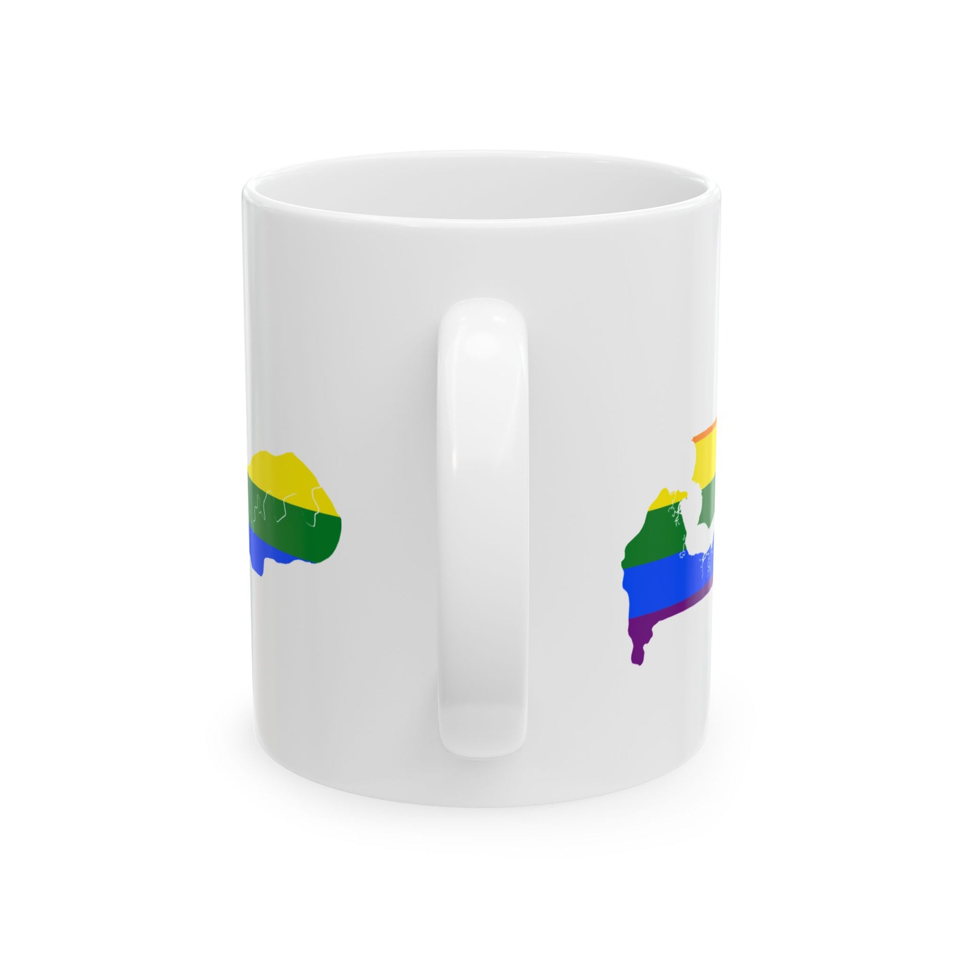 LGBT flag map of The Gambia (Gambia) White Coffee Mug-Go Mug Yourself