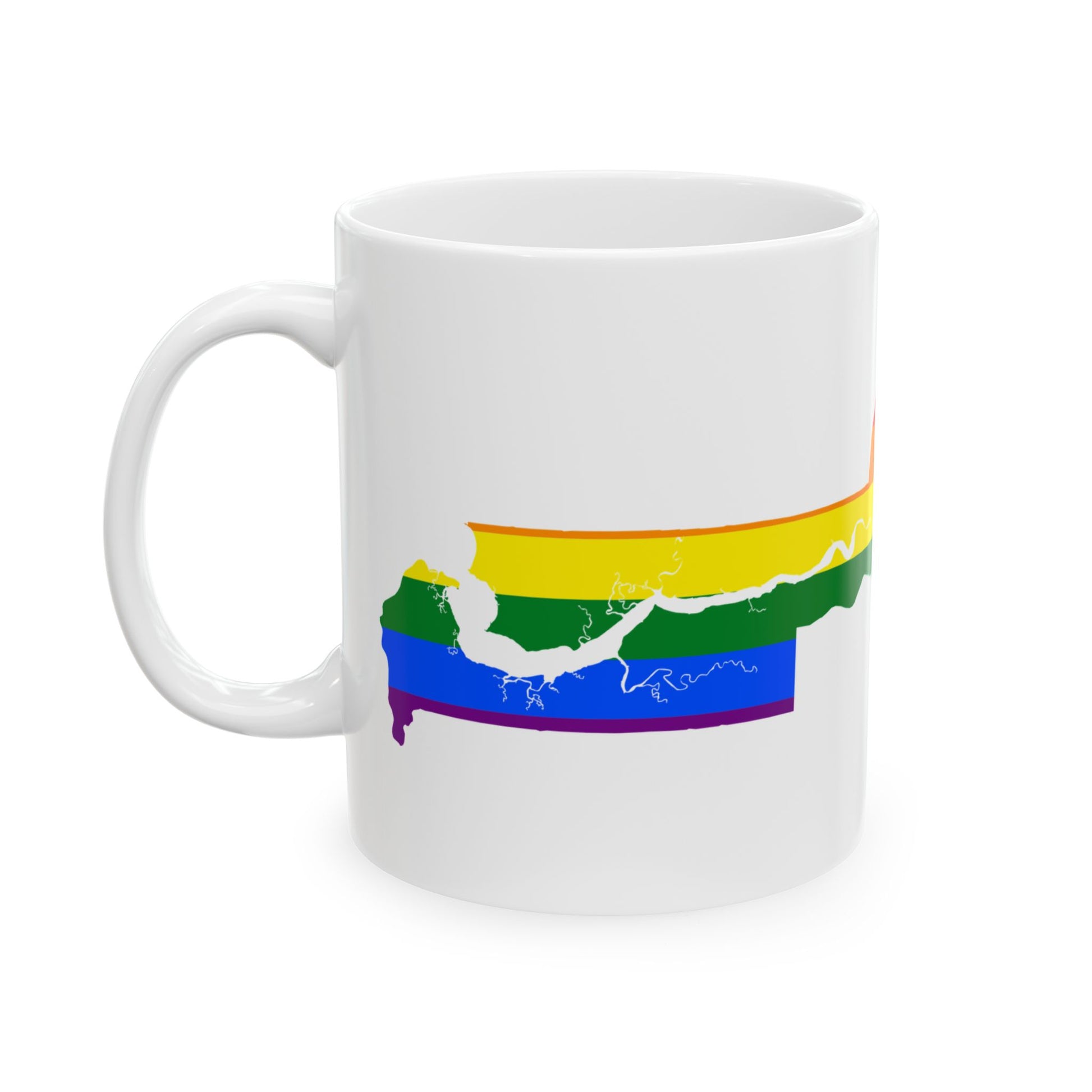 LGBT flag map of The Gambia (Gambia) White Coffee Mug-Go Mug Yourself