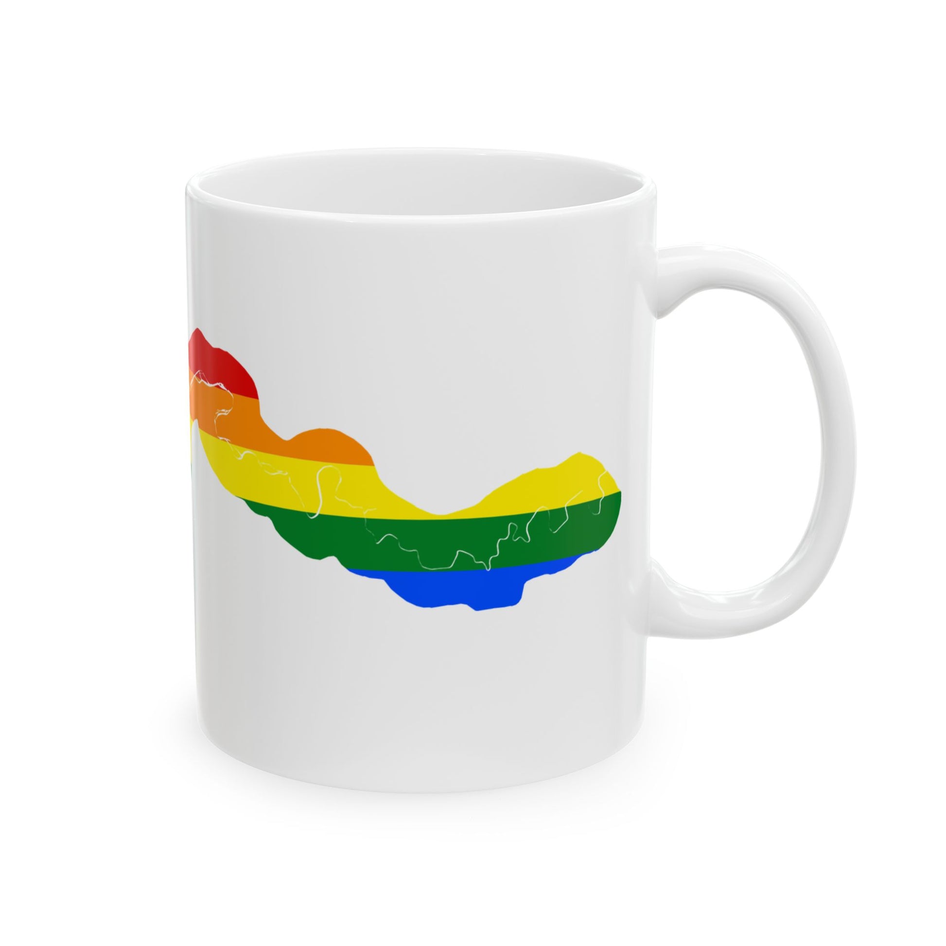 LGBT flag map of The Gambia (Gambia) White Coffee Mug-Go Mug Yourself