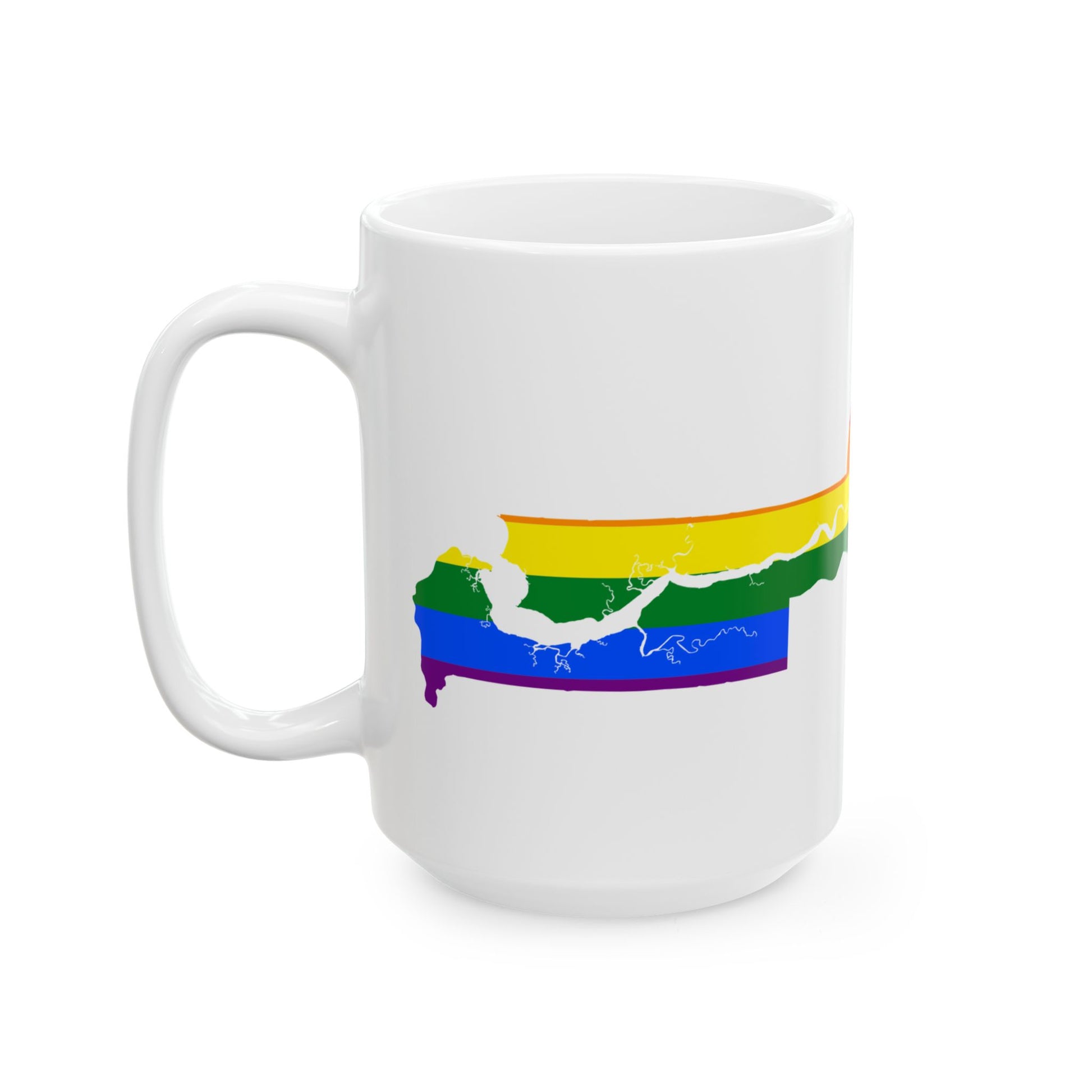 LGBT flag map of The Gambia (Gambia) White Coffee Mug-Go Mug Yourself