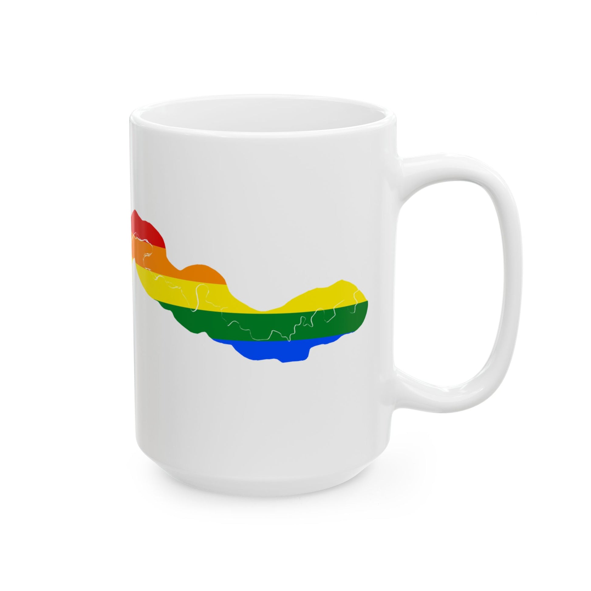 LGBT flag map of The Gambia (Gambia) White Coffee Mug-Go Mug Yourself