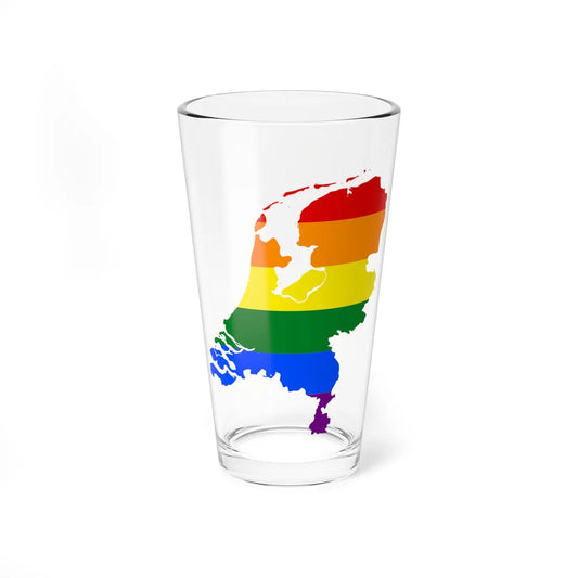 LGBT flag map of the Netherlands (Netherlands) Pint Glass 16oz 16oz - Go Mug Yourself