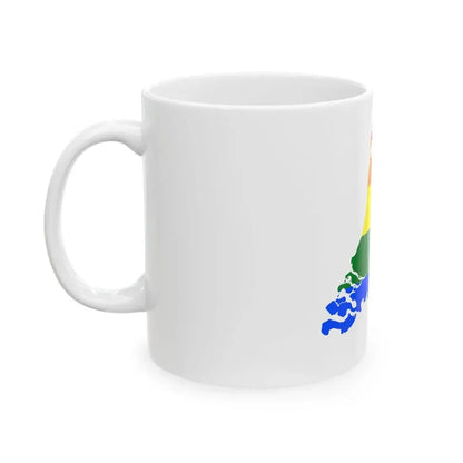 LGBT flag map of the Netherlands (Netherlands) White Coffee Mug - Go Mug Yourself