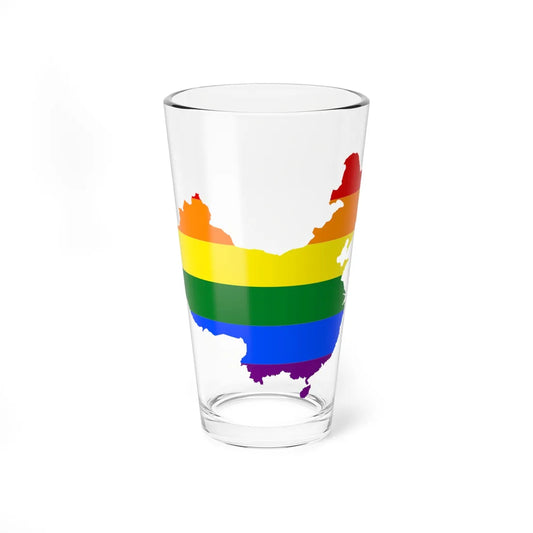 LGBT flag map of the Peoples Republic of China (China) Pint Glass 16oz 16oz - Go Mug Yourself