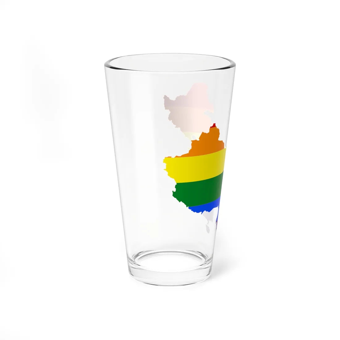 LGBT flag map of the Peoples Republic of China (China) Pint Glass 16oz - Go Mug Yourself
