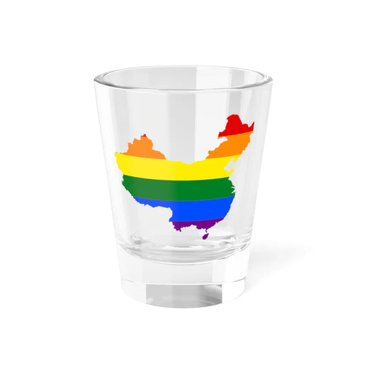 LGBT flag map of the Peoples Republic of China (China) Shot Glass 1.5oz 1.5oz - Go Mug Yourself