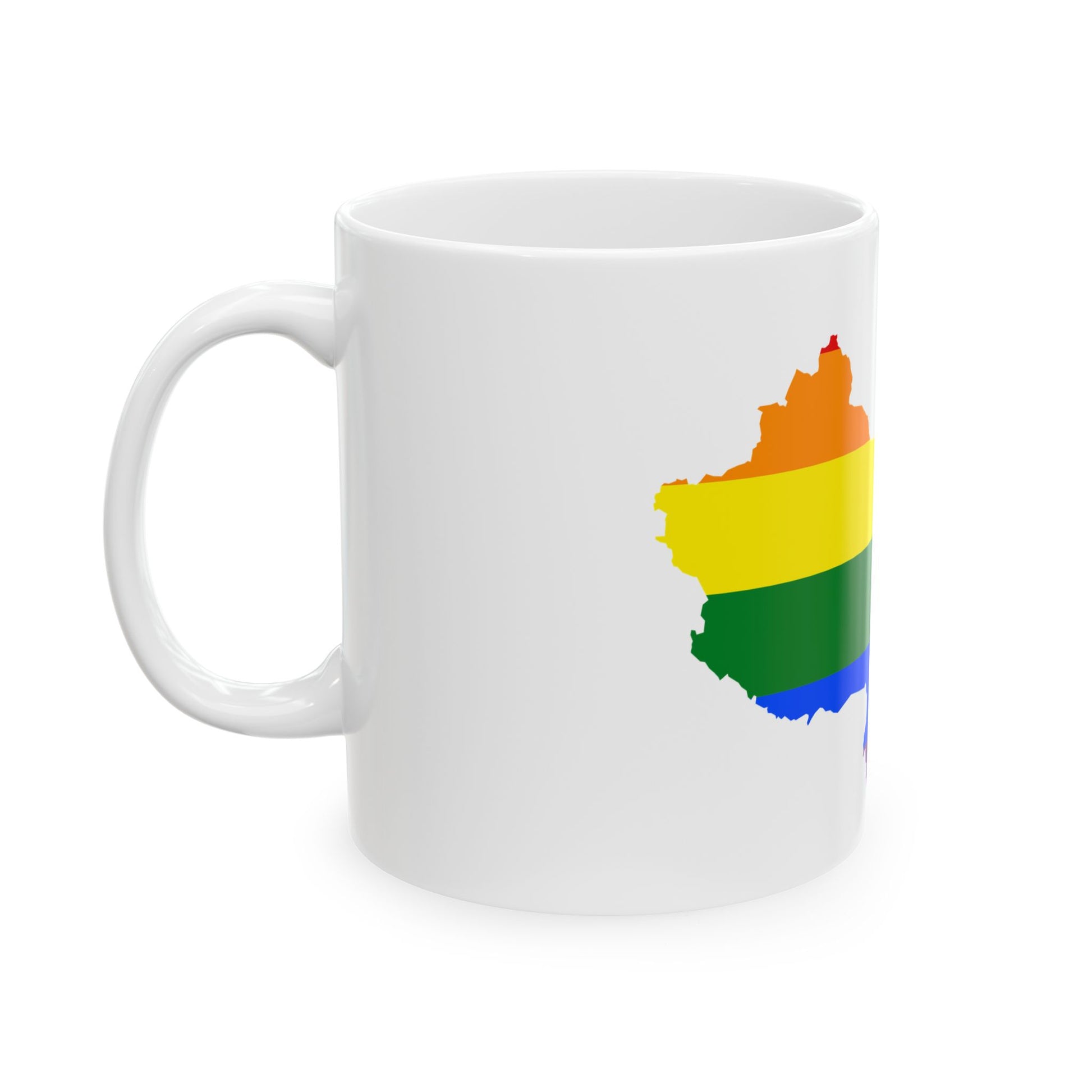 LGBT flag map of the Peoples Republic of China (China) White Coffee Mug-Go Mug Yourself