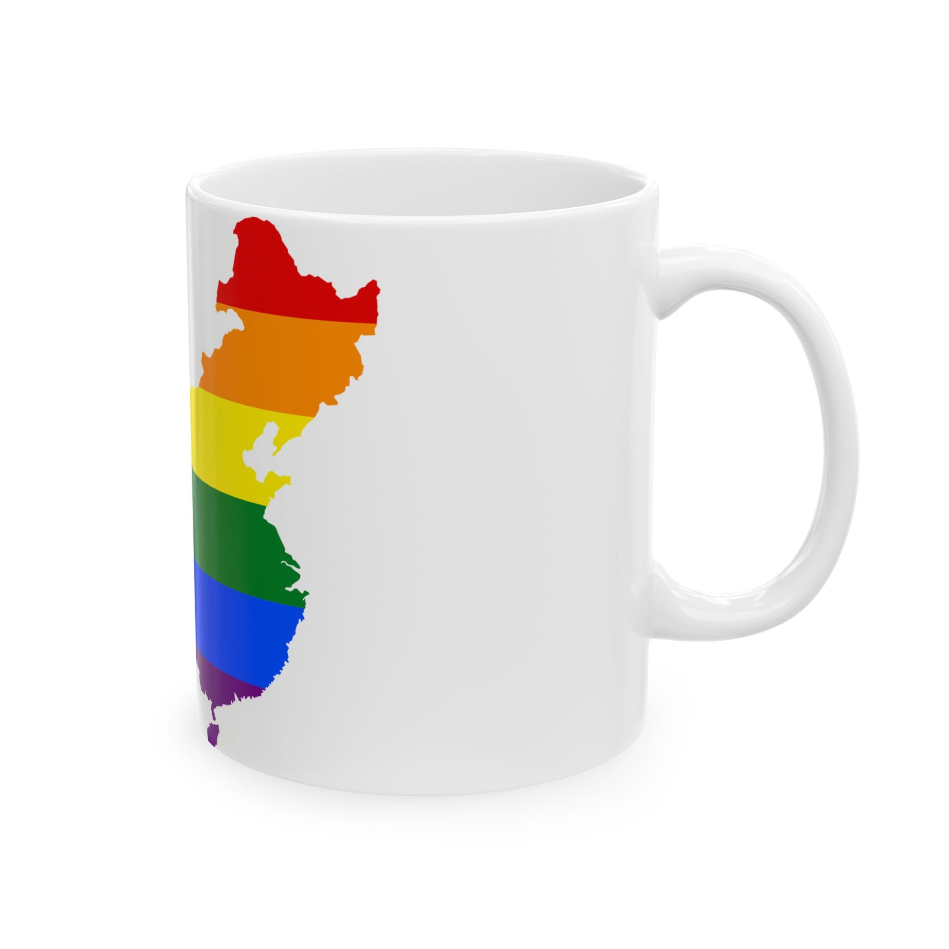 LGBT flag map of the Peoples Republic of China (China) White Coffee Mug-Go Mug Yourself