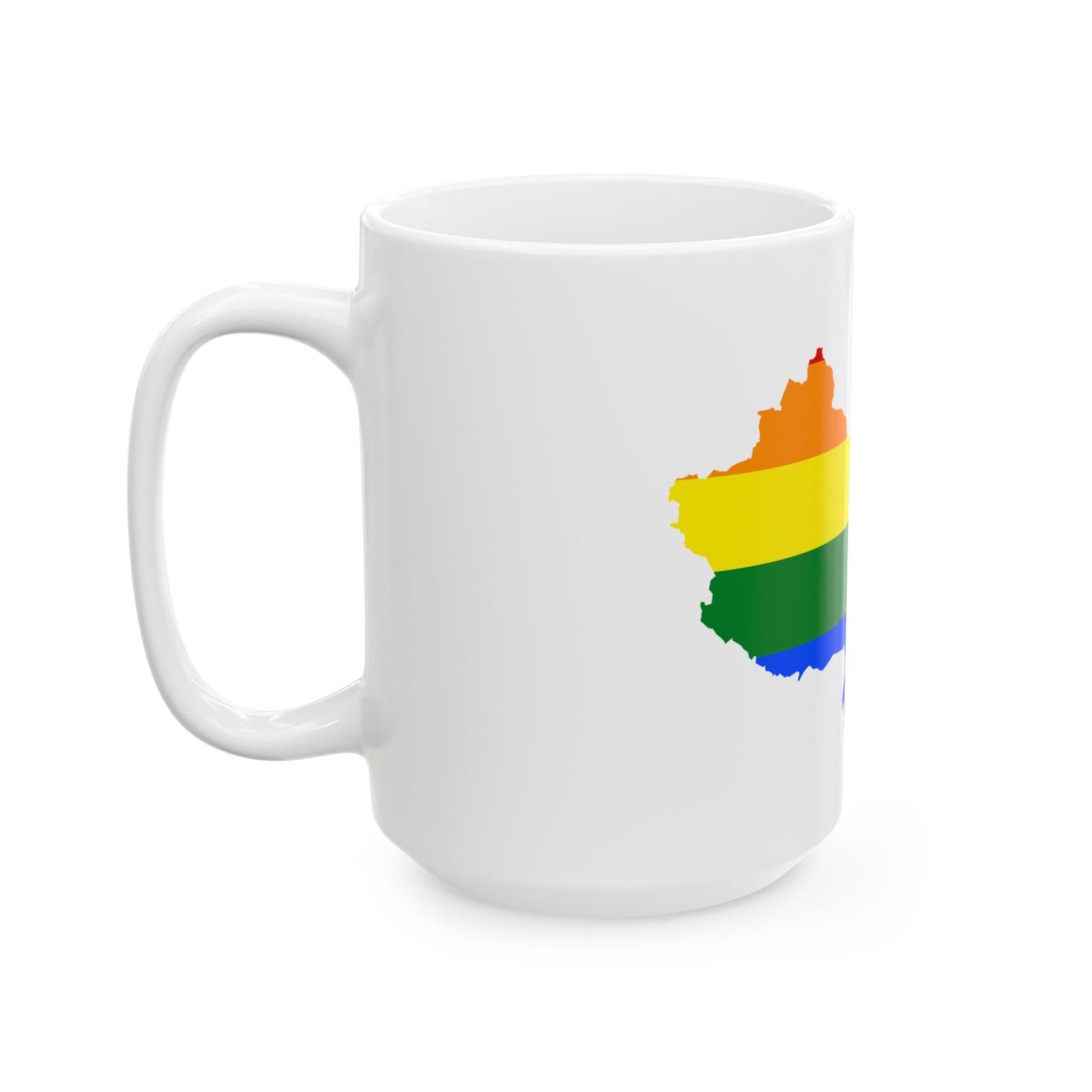 LGBT flag map of the Peoples Republic of China (China) White Coffee Mug-Go Mug Yourself