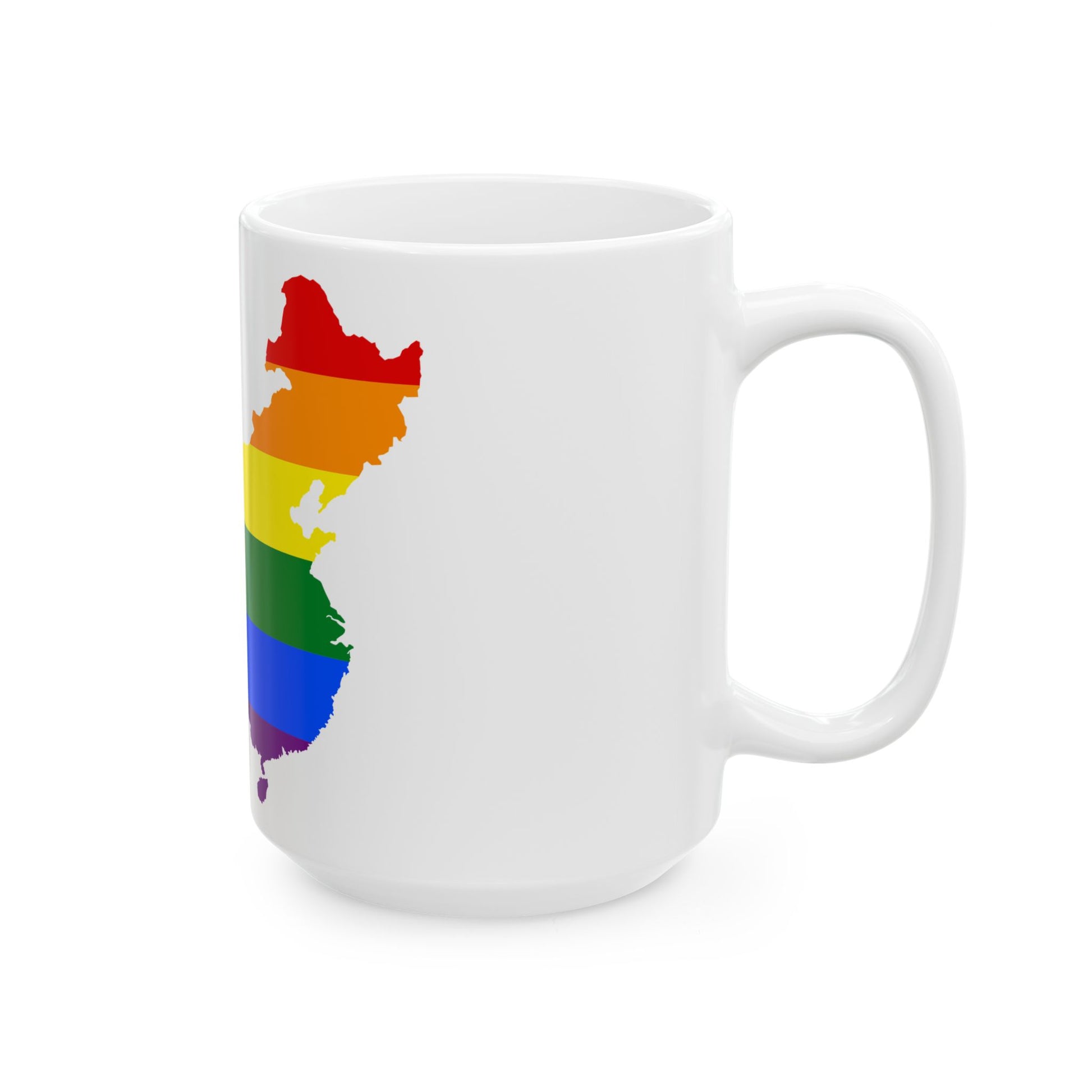 LGBT flag map of the Peoples Republic of China (China) White Coffee Mug-Go Mug Yourself