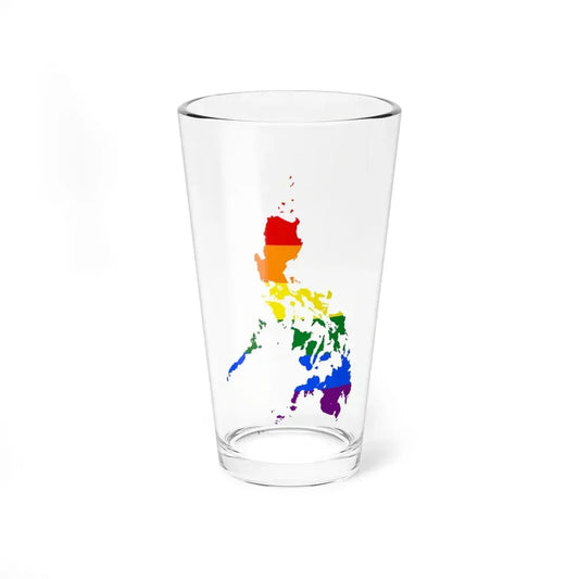 LGBT flag map of the Philippines (Philippines) Pint Glass 16oz 16oz - Go Mug Yourself