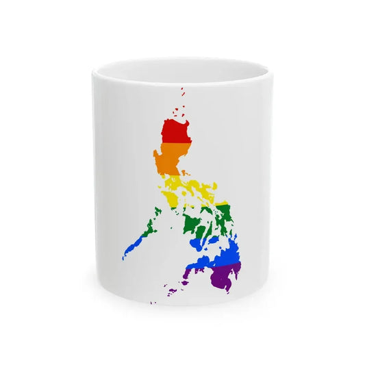 LGBT flag map of the Philippines (Philippines) White Coffee Mug 11oz - Go Mug Yourself