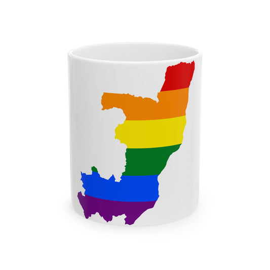 LGBT flag map of the Republic of the Congo (Congo) White Coffee Mug-11oz-Go Mug Yourself