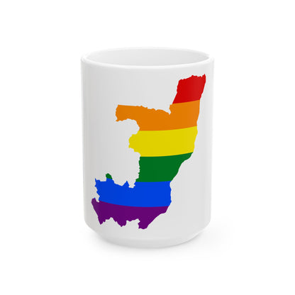 LGBT flag map of the Republic of the Congo (Congo) White Coffee Mug-15oz-Go Mug Yourself