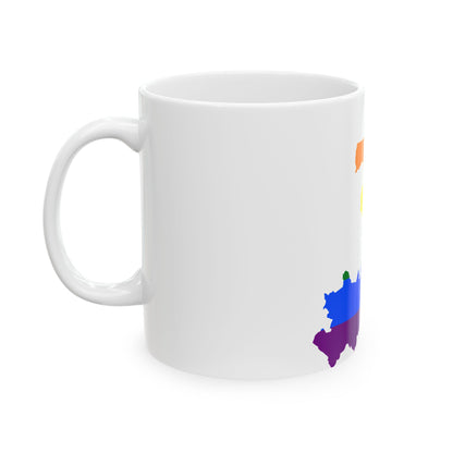 LGBT flag map of the Republic of the Congo (Congo) White Coffee Mug-Go Mug Yourself