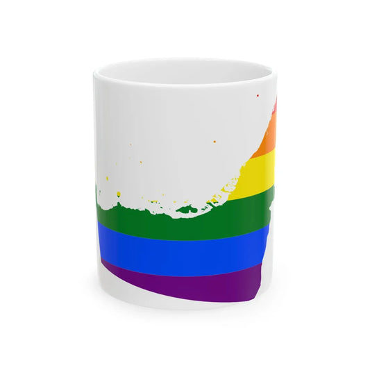 LGBT flag map of the United Arab Emirates (United Arab Emirates) White Coffee Mug 11oz - Go Mug Yourself