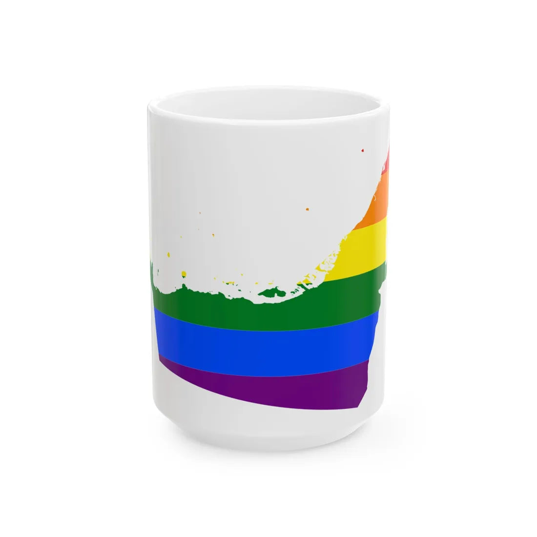 LGBT flag map of the United Arab Emirates (United Arab Emirates) White Coffee Mug 15oz - Go Mug Yourself