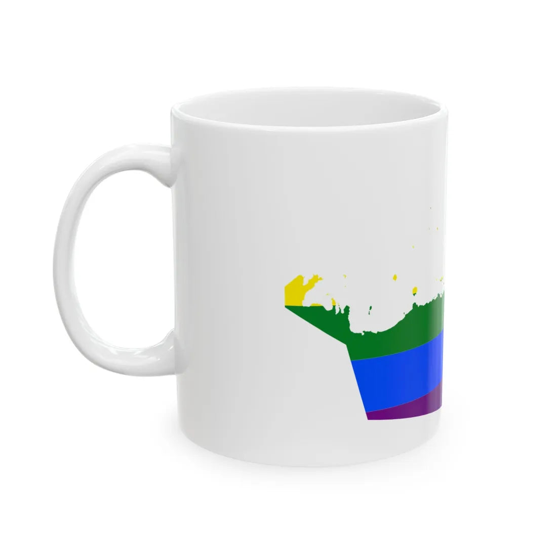 LGBT flag map of the United Arab Emirates (United Arab Emirates) White Coffee Mug - Go Mug Yourself