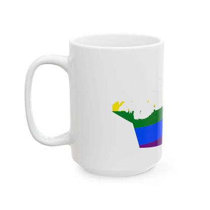 LGBT flag map of the United Arab Emirates (United Arab Emirates) White Coffee Mug - Go Mug Yourself