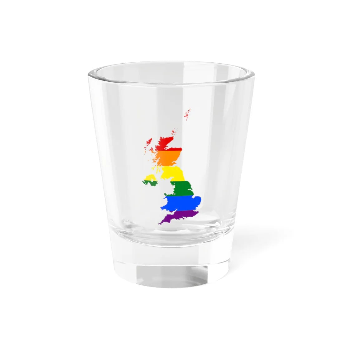 LGBT flag map of the United Kingdom (United Kingdom) Shot Glass 1.5oz 1.5oz - Go Mug Yourself