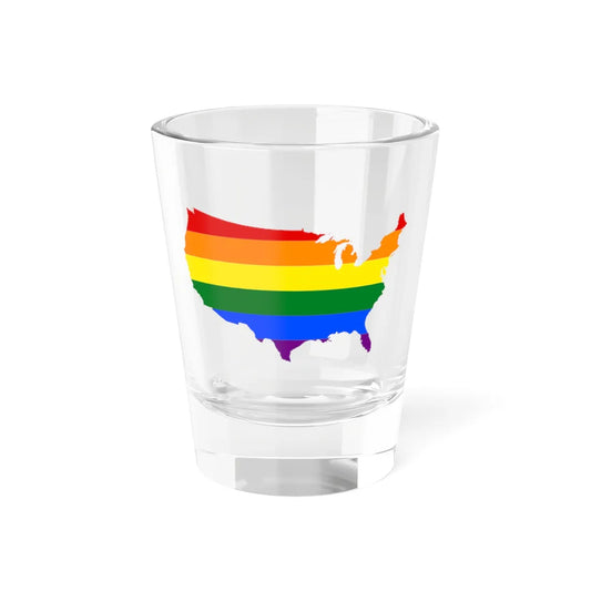 LGBT flag map of the United States of America (United States) Shot Glass 1.5oz 1.5oz - Go Mug Yourself