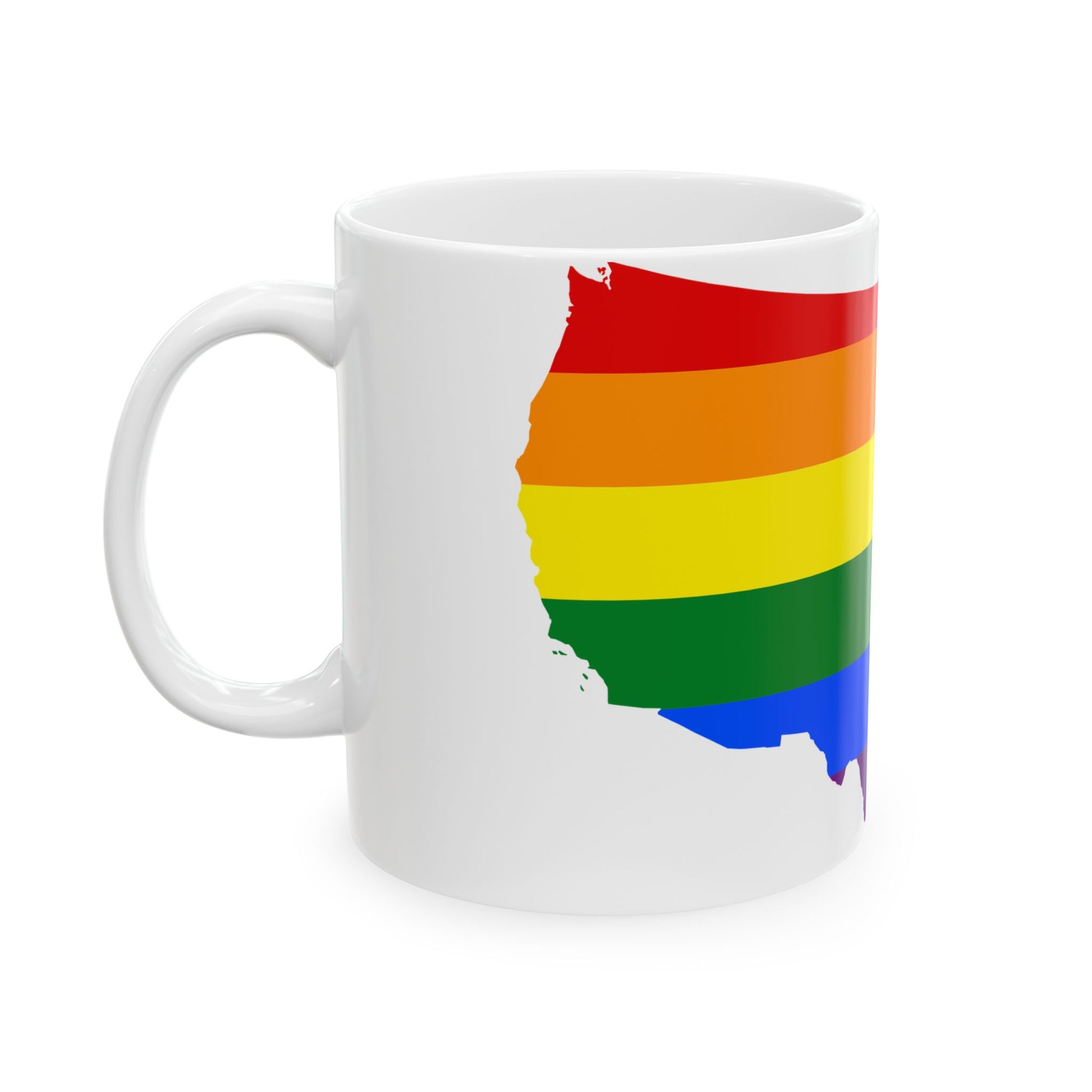 LGBT flag map of the United States of America (United States) White Coffee Mug-Go Mug Yourself