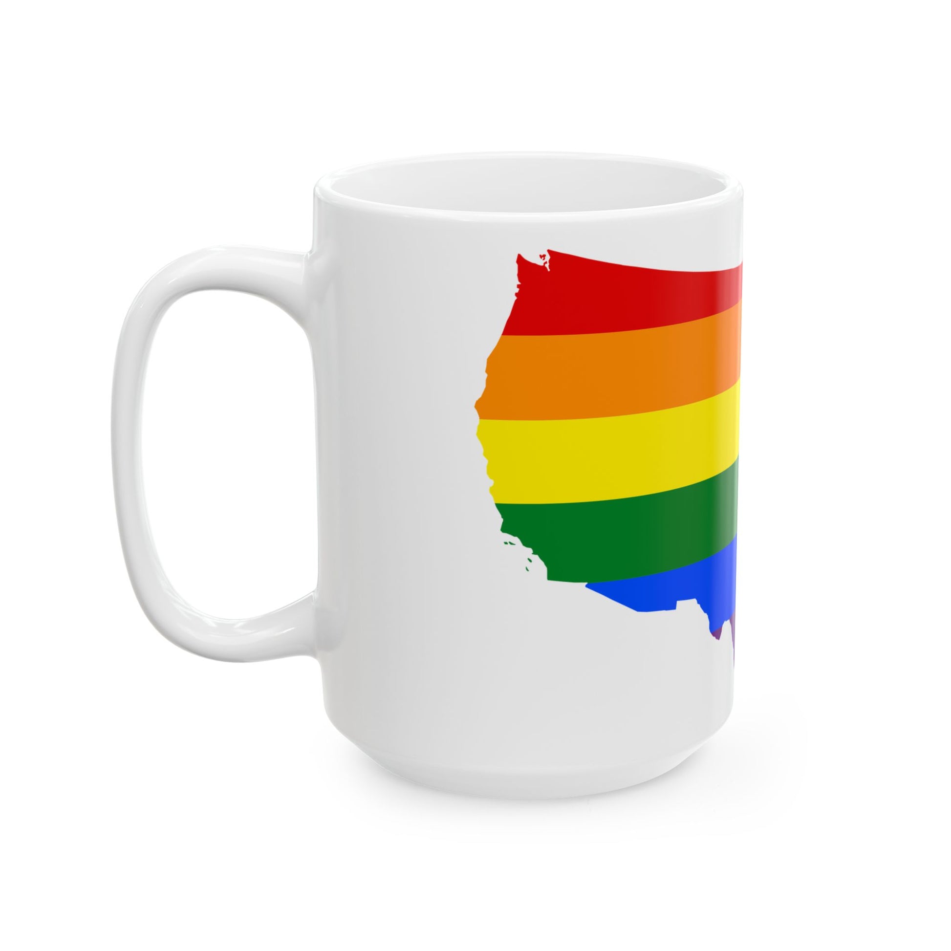 LGBT flag map of the United States of America (United States) White Coffee Mug-Go Mug Yourself