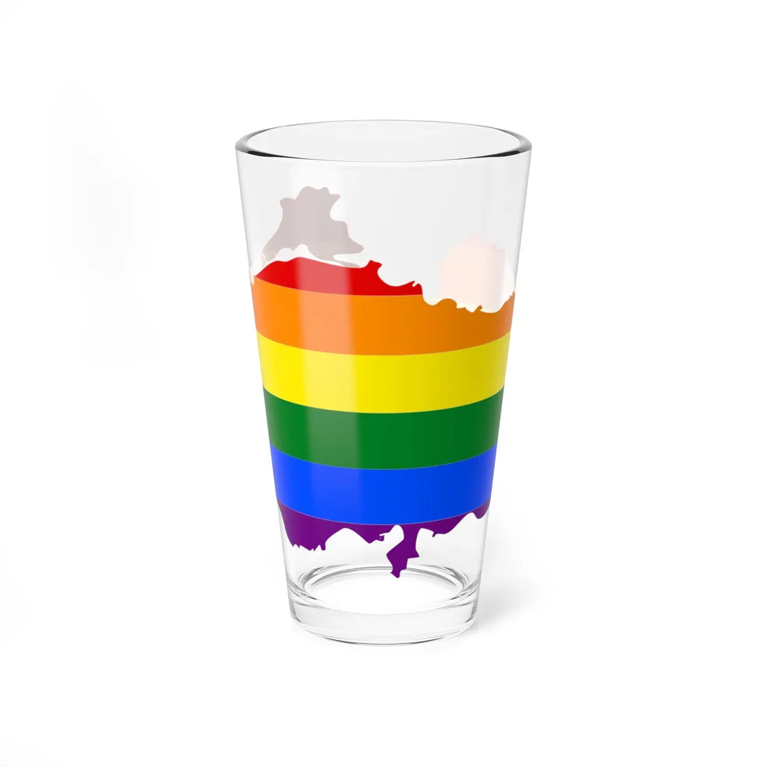 LGBT flag map of Turkey (Turkey) Pint Glass 16oz 16oz - Go Mug Yourself