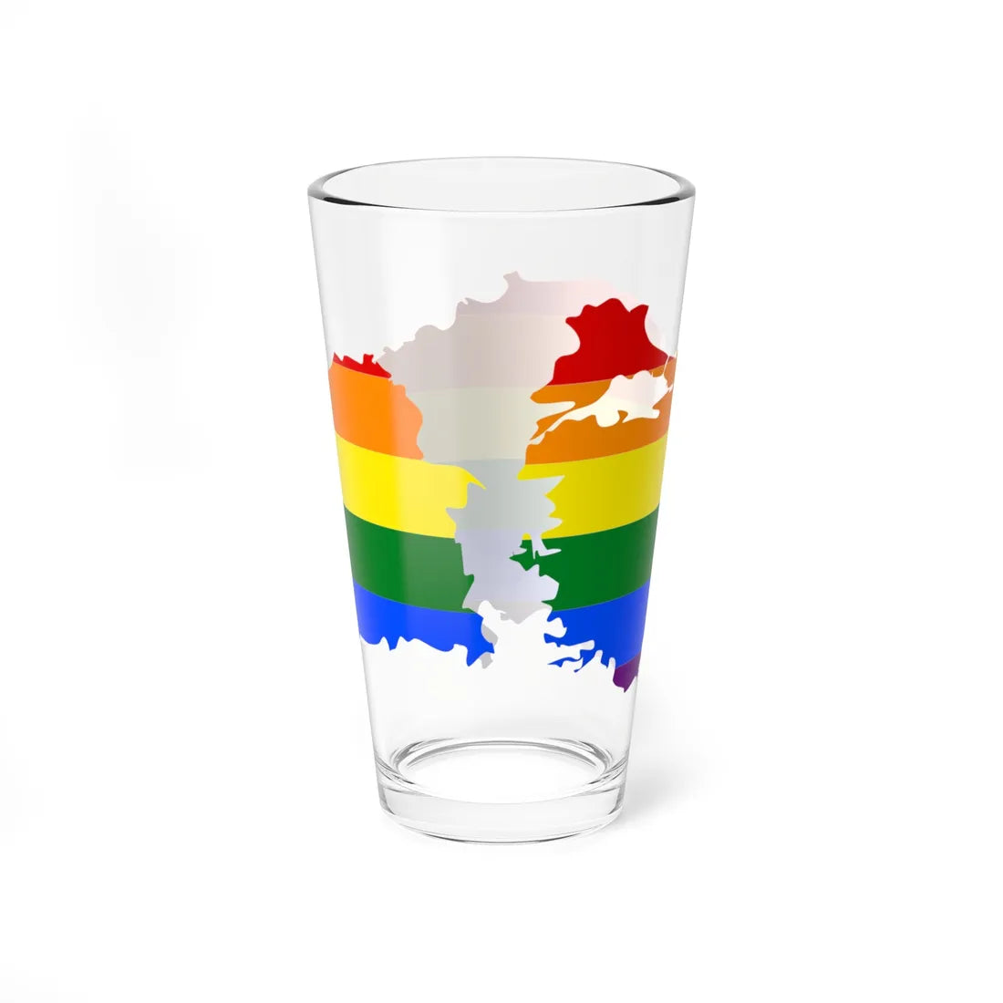 LGBT flag map of Turkey (Turkey) Pint Glass 16oz - Go Mug Yourself