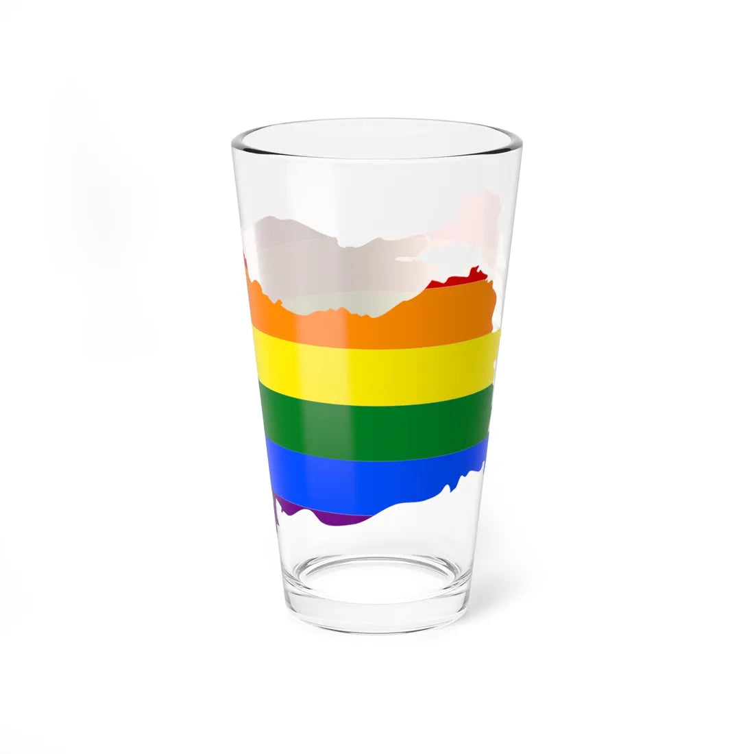 LGBT flag map of Turkey (Turkey) Pint Glass 16oz - Go Mug Yourself