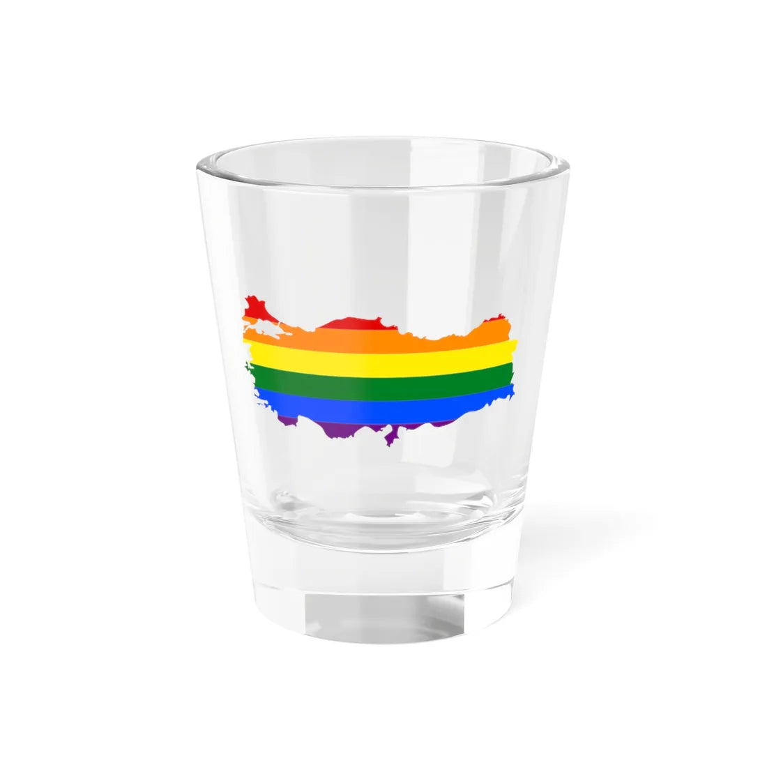 LGBT flag map of Turkey (Turkey) Shot Glass 1.5oz 1.5oz - Go Mug Yourself