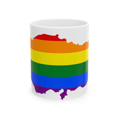 LGBT flag map of Turkey (Turkey) White Coffee Mug 11oz - Go Mug Yourself