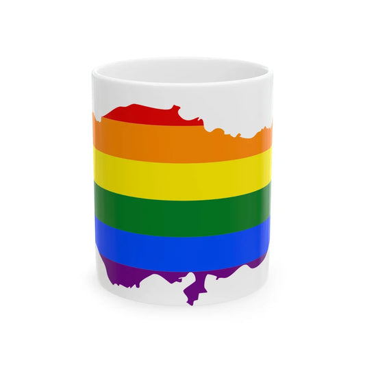 LGBT flag map of Turkey (Turkey) White Coffee Mug 11oz - Go Mug Yourself
