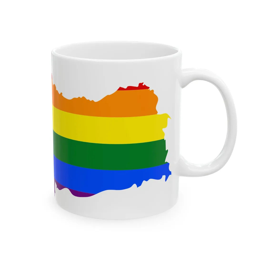 LGBT flag map of Turkey (Turkey) White Coffee Mug - Go Mug Yourself