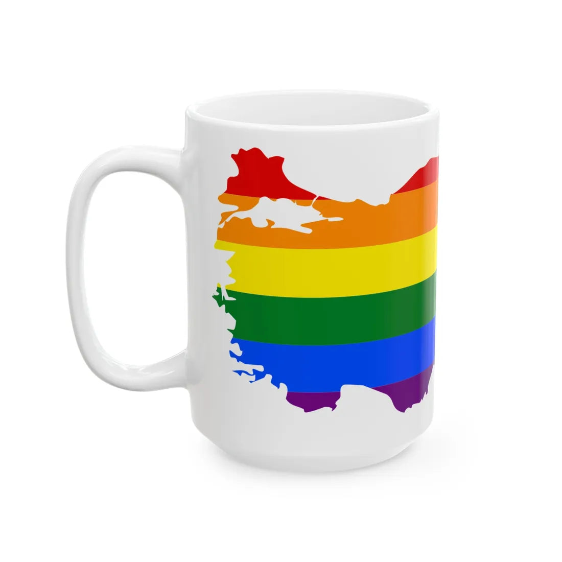 LGBT flag map of Turkey (Turkey) White Coffee Mug - Go Mug Yourself