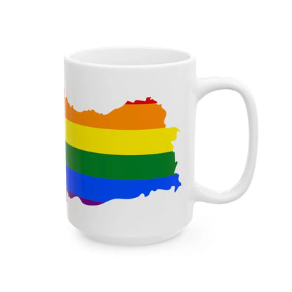 LGBT flag map of Turkey (Turkey) White Coffee Mug - Go Mug Yourself