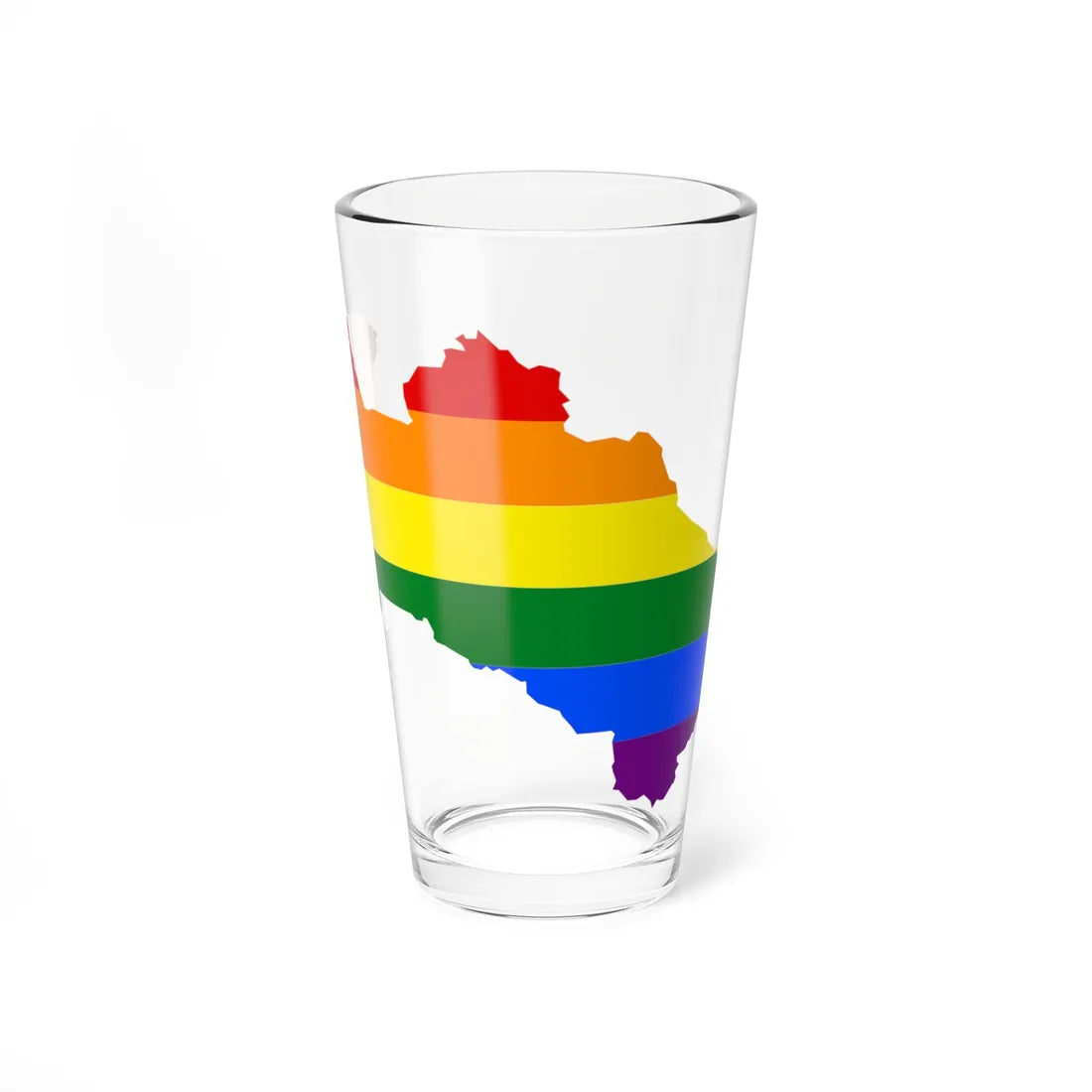 LGBT flag map of Turkmenistan (Turkmenistan) Pint Glass 16oz 16oz - Go Mug Yourself