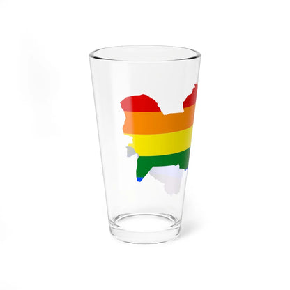 LGBT flag map of Turkmenistan (Turkmenistan) Pint Glass 16oz - Go Mug Yourself