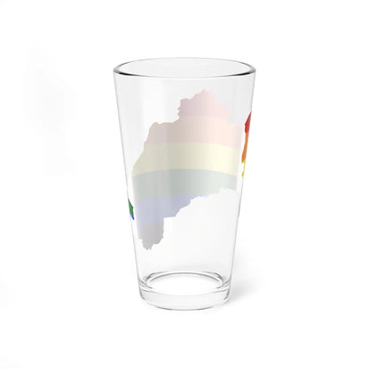 LGBT flag map of Turkmenistan (Turkmenistan) Pint Glass 16oz - Go Mug Yourself