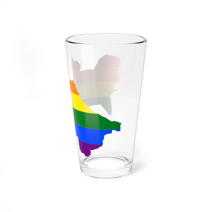LGBT flag map of Turkmenistan (Turkmenistan) Pint Glass 16oz - Go Mug Yourself