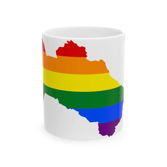 LGBT flag map of Turkmenistan (Turkmenistan) White Coffee Mug 11oz - Go Mug Yourself