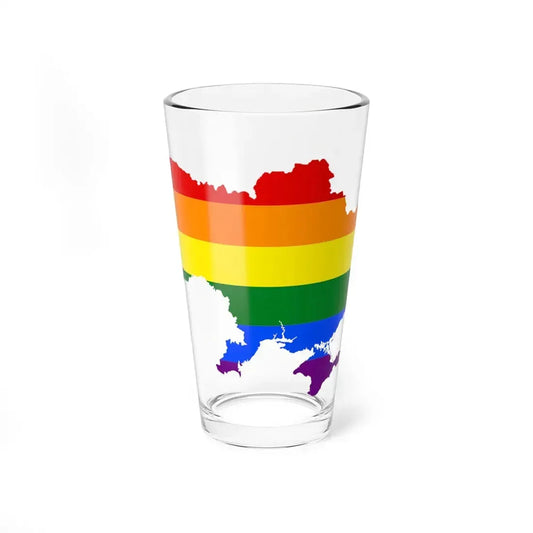 LGBT flag map of Ukraine (Ukraine) Pint Glass 16oz 16oz - Go Mug Yourself