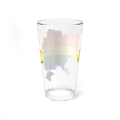 LGBT flag map of Ukraine (Ukraine) Pint Glass 16oz - Go Mug Yourself