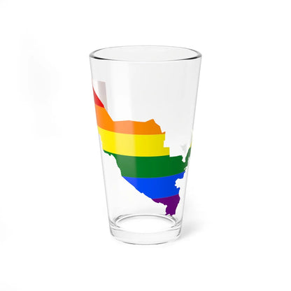 LGBT flag map of Uzbekistan (Uzbekistan) Pint Glass 16oz 16oz - Go Mug Yourself