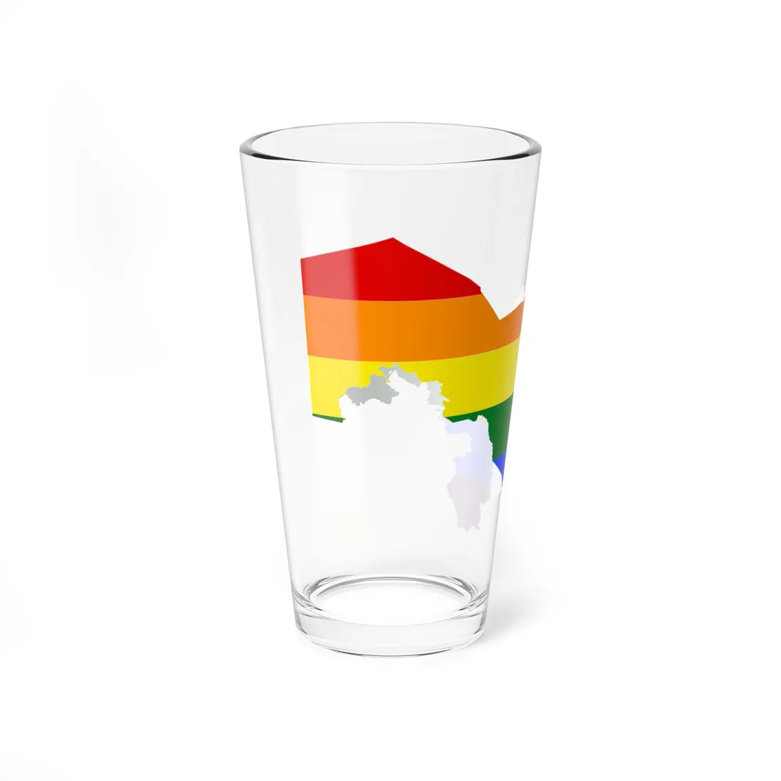 LGBT flag map of Uzbekistan (Uzbekistan) Pint Glass 16oz - Go Mug Yourself