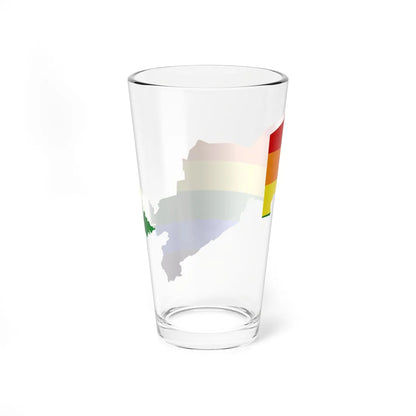 LGBT flag map of Uzbekistan (Uzbekistan) Pint Glass 16oz - Go Mug Yourself