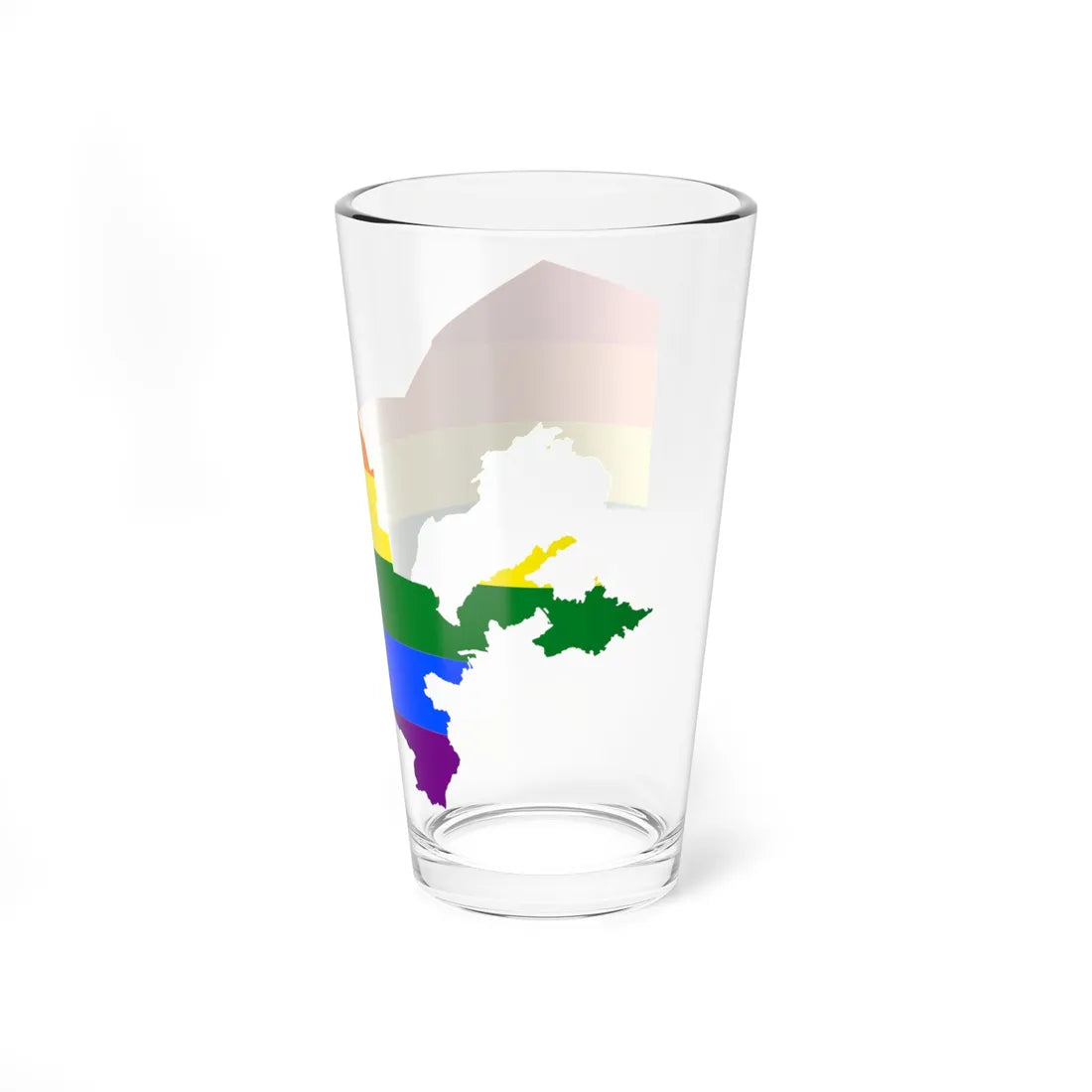 LGBT flag map of Uzbekistan (Uzbekistan) Pint Glass 16oz - Go Mug Yourself