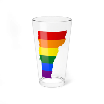 LGBT flag map of Vermont (United States) Pint Glass 16oz 16oz - Go Mug Yourself