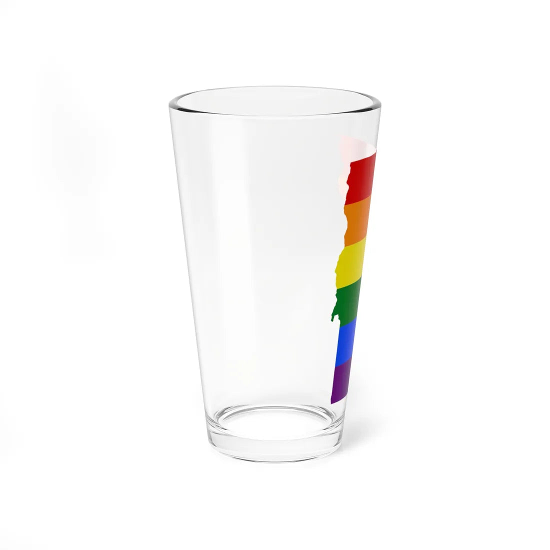 LGBT flag map of Vermont (United States) Pint Glass 16oz - Go Mug Yourself