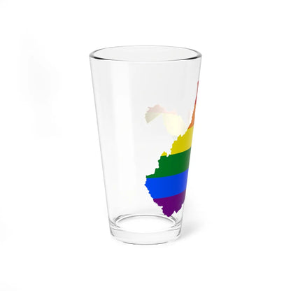 LGBT flag map of West Virginia (United States) Pint Glass 16oz - Go Mug Yourself
